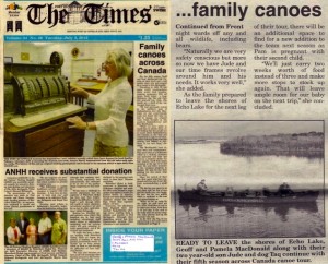 The Fort Qu’Appelle Times:  Family Canoes Across Canada