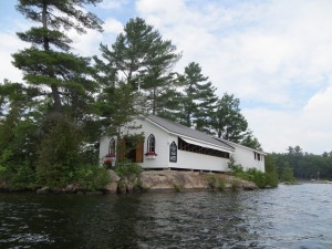 We discovered St. John's on the Rock church on an island in Stoney Lake.  It sits on the Canadian Shield and is open only in the summer.