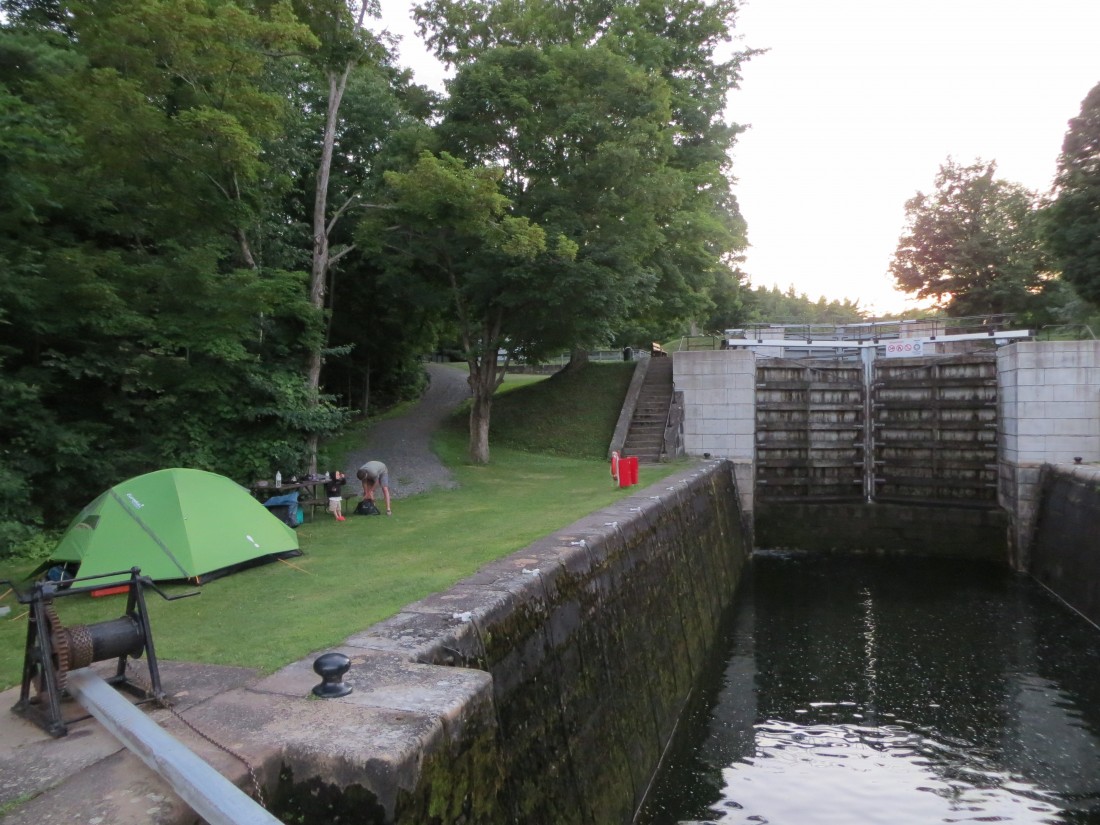 We really enjoyed camping at the locks because there are beautiful, flat, grassy areas, picnic tables, and bathrooms.