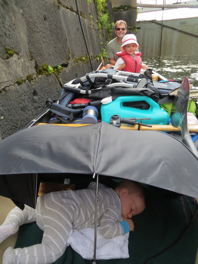 In general, I only get to paddle when Rane is sleeping.  Sometimes it ends up that Rane is napping while we are in the lock (instead of waiting until we are on the move.)